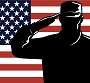 American soldier serviceman salute flag